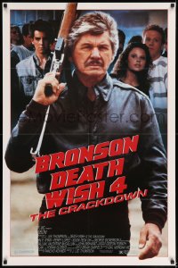 6z252 DEATH WISH 4 1sh 1987 cool image of Charles Bronson w/assault rifle!