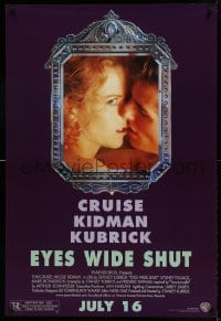6z306 EYES WIDE SHUT advance DS 1sh 1999 Kubrick, Tom Cruise & Nicole Kidman reflected in mirror!