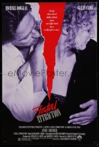 6z314 FATAL ATTRACTION 1sh 1987 Michael Douglas, Glenn Close, a terrifying love story!