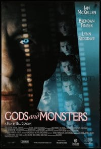 6z371 GODS & MONSTERS 1sh 1998 James Whale biography, cool close up of Ian McKellen!