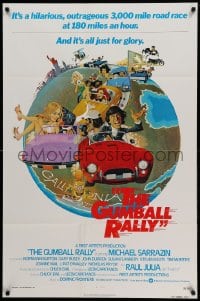 6z398 GUMBALL RALLY int'l 1sh 1976 Michael Sarrazin, cool art of car racing around the world!