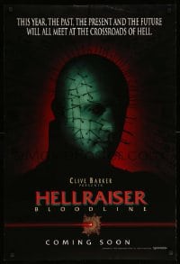 6z417 HELLRAISER: BLOODLINE teaser DS 1sh 1996 Clive Barker, Pinhead at the crossroads of hell!