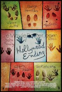 6z430 HOLLYWOOD ENDING DS 1sh 2002 Woody Allen, concrete shoe & hand imprints of main cast!