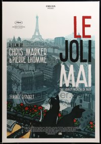 6z541 LE JOLI MAI 1sh R2013 Chris Marker, great artwork of Paris & cats by Jean-Philippe Stassen!