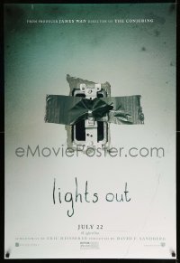 6z556 LIGHTS OUT teaser DS 1sh 2016 creepy image of electric tape over light switch!