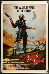 6z589 MAD MAX 1sh 1980 George Miller post-apocalyptic classic, Garland art of Mel Gibson!