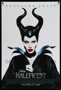6z600 MALEFICENT advance DS 1sh 2014 cool close-up image of sexy Angelina Jolie in title role!