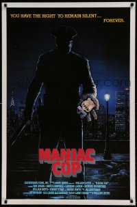 6z608 MANIAC COP 1sh 1988 Tom Atkins, Bruce Campbell, you can remain silent forever!