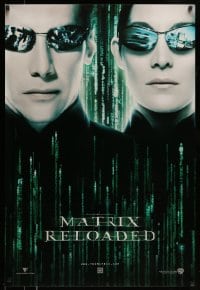6z616 MATRIX RELOADED teaser 1sh 2003 Keanu Reeves & Carrie-Anne Moss as Neo & Trinity!