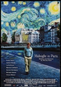 6z630 MIDNIGHT IN PARIS DS 1sh 2011 cool image of Owen Wilson under Van Gogh's Starry Night!