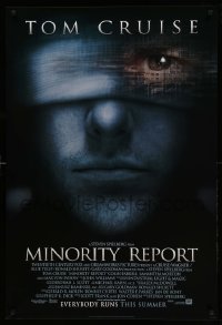 6z636 MINORITY REPORT style A advance 1sh 2002 Steven Spielberg, close-up image of Tom Cruise!