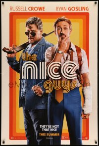 6z669 NICE GUYS teaser DS 1sh 2016 great image of Ryan Gosling and Russell Crowe with shotgun!