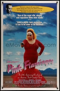 6z703 PINK FLAMINGOS DS 1sh R1997 Divine, Mink Stole, John Waters, proud to recycle their trash!