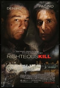 6z748 RIGHTEOUS KILL advance 1sh 2008 cool image of Robert Deniro & Al Pacino w/ silenced gun!