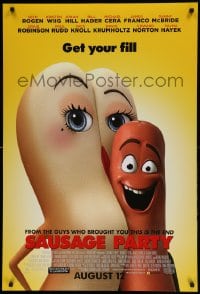6z776 SAUSAGE PARTY advance DS 1sh 2016 Seth Rogen, Jonah Hill, outrageous image, get your fill!