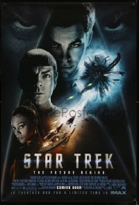 6z842 STAR TREK IMAX advance DS 1sh 2009 Chis Pine, Zachary Quinto, Zoe Saldana, space battle!