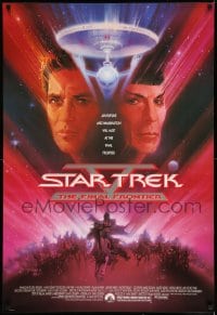 6z854 STAR TREK V 1sh 1989 The Final Frontier, art of William Shatner & Leonard Nimoy by Bob Peak!