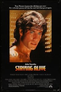 6z868 STAYING ALIVE 1sh 1983 Stallone, John Travolta in Saturday Night Fever sequel!