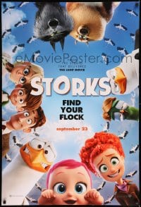 6z873 STORKS advance DS 1sh 2016 Stoller & Sweetland, voices of Andy Samburg and Aniston, wacky!