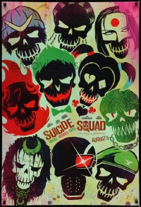 6z884 SUICIDE SQUAD teaser DS 1sh 2016 Smith, Leto as the Joker, Robbie, Kinnaman, cool art!