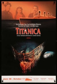 6z914 TITANICA IMAX 24x36 1sh 1992 Leonard Nimoy narrates, cool image of ship's bow at depth!