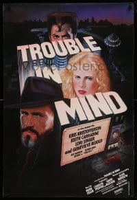 6z930 TROUBLE IN MIND 1sh 1985 Alan Rudolph, Kris Kristofferson, Kaplan & Gomez art, film noir!