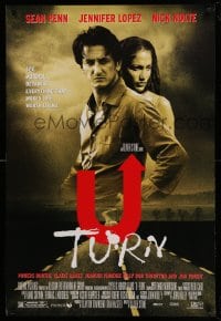 6z936 U TURN DS 1sh 1997 directed by Oliver Stone, Sean Penn, Jennifer Lopez, film noir!