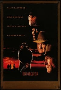 6z943 UNFORGIVEN 1sh 1992 Clint Eastwood, Gene Hackman, Richard Harris, Morgan Freeman!