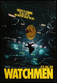 6z970 WATCHMEN teaser DS 1sh 2009 Zack Snyder, Billy Crudup, Jackie Earle Haley, justice is coming!