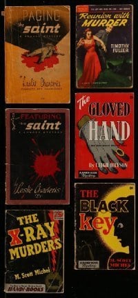 7a519 LOT OF 6 DETECTIVE AND MYSTERY PAPERBACK BOOKS '40s including two cool Saint novels!