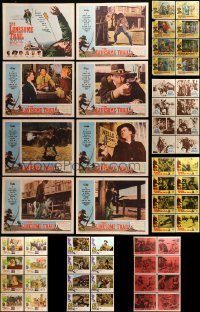 7a058 LOT OF 56 COWBOY WESTERN LOBBY CARDS '50s-60s complete sets of 8 cards from 7 movies!