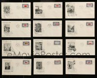 7a076 LOT OF 12 1943 WWII OCCUPIED NATIONS FIRST DAY COVER ENVELOPES '43 cool!