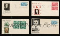 7a079 LOT OF 4 FRANKLIN D. ROOSEVELT MEMORIAL FIRST DAY COVER ENVELOPES '40s cool!
