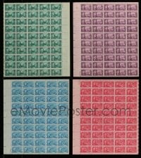 7a082 LOT OF 4 FRANKLIN D. ROOSEVELT STAMP SHEETS '40s 200 stamps that were never used!