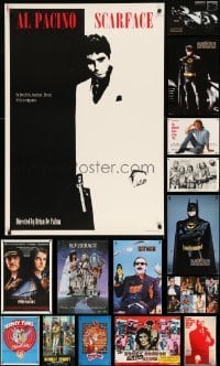 7a235 LOT OF 15 UNFOLDED COMMERCIAL POSTERS '80s-90s Scarface, Batman, Beetlejuice & more!