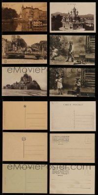 7a172 LOT OF 6 EUROPEAN POSTCARDS '20s great images of famous landmarks & cute children!