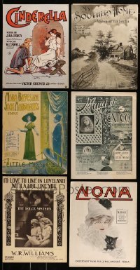 7a126 LOT OF 6 APPROXIMATELY 11x14 SHEET MUSIC 1900s-1910s Cinderella, My Southern Home & more!