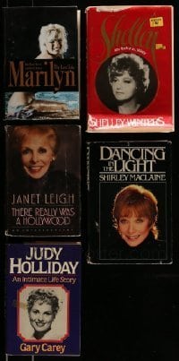 7a472 LOT OF 5 ACTRESS BIOGRAPHY HARDCOVER BOOKS '80s-90s Marilyn, Winters, Leigh, MacLane +more!