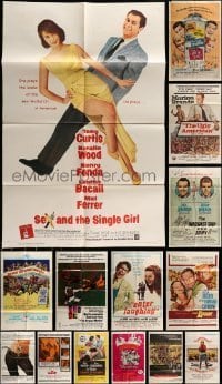 7a046 LOT OF 18 FOLDED 1960S ONE-SHEETS '60s great images from a variety of different movies!