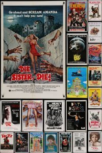 7a030 LOT OF 55 FOLDED ONE-SHEETS '70s-80s great images from a variety of different movies!