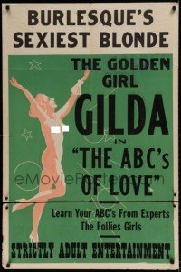 7b011 ABC'S OF LOVE 1sh 1953 former Our Gang girl Shirley Jean Rickert as sexy burlesque stripper!