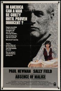 7b013 ABSENCE OF MALICE int'l 1sh 1981 Paul Newman, Sally Field, Sydney Pollack, cool design!