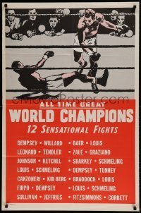 7b023 ALL TIME GREAT WORLD CHAMPIONS 1sh 1940s Jack Dempsey, Joe Louis, Rocky Graziano, boxing