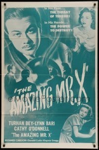 7b029 AMAZING MR. X 1sh R1950s in his eyes, the threat of terror, in his hands, the power to destroy