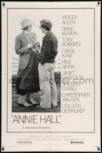 7b037 ANNIE HALL 1sh 1977 full-length Woody Allen & Diane Keaton in a nervous romance!