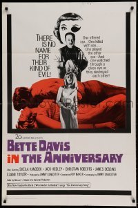 7b038 ANNIVERSARY int'l 1sh 1967 Bette Davis with funky eyepatch in English horror!
