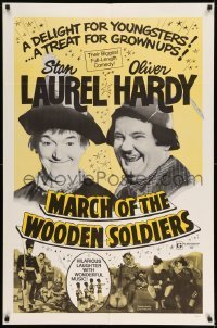7b047 BABES IN TOYLAND 1sh R1970s Laurel & Hardy, March of the Wooden Soldiers!