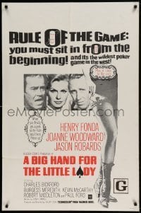7b073 BIG HAND FOR THE LITTLE LADY int'l 1sh 1966 Henry Fonda, Joanne Woodward, wildest poker game!