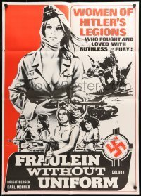 7b746 SHE DEVILS OF THE SS Canadian 1sh 1973 Nazi lady w/machine gun, Fraulein Without Uniform!