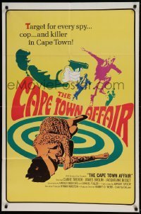 7b113 CAPE TOWN AFFAIR 1sh 1967 Claire Trevor, James Brolin, cool psychedelic art & design!